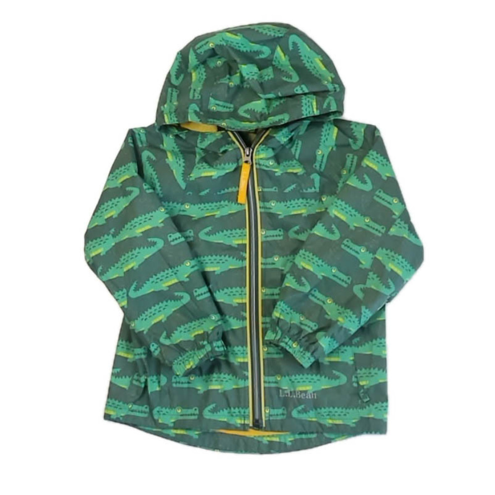 LL Bean Boys Green Alligators Rain Coat size: 4T